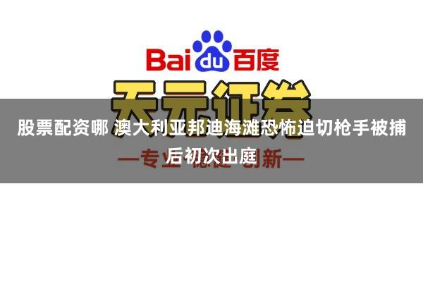 股票配资哪 澳大利亚邦迪海滩恐怖迫切枪手被捕后初次出庭