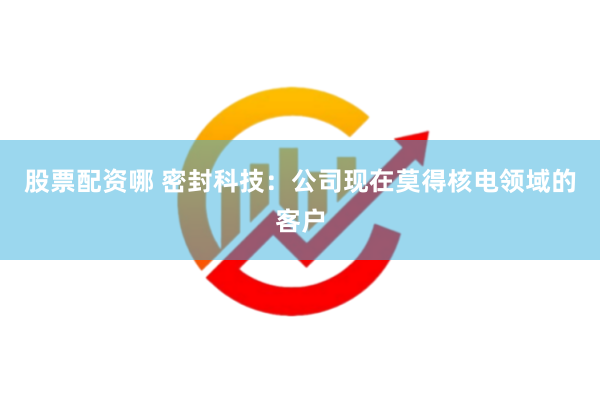 股票配资哪 密封科技：公司现在莫得核电领域的客户