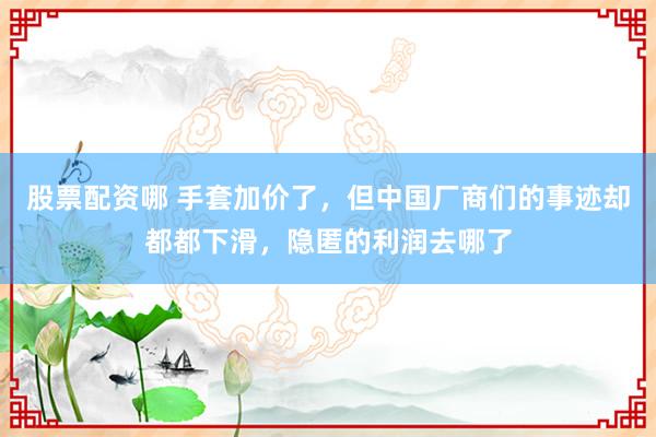股票配资哪 手套加价了，但中国厂商们的事迹却都都下滑，隐匿的利润去哪了